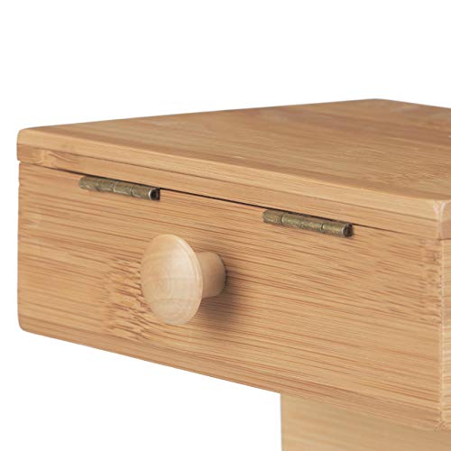 Caja de costura organizadora de bambú Relaxdays de 20x24x13.5 cm para hilos 7