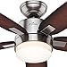 Hunter Windemere 54-in Brushed Nickel Indoor Downrod Mount Ceiling Fan with Light Kit and Remote