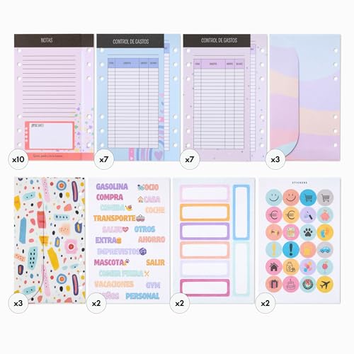 WHEN PIGS FLY – Pack de Accesorios A6 para Libreta de Ahorro – Sobres para Dinero, Control de Gastos y Stickers – Organizador de Ahorro en Español WHEN PIGS FLY – Pack de Accesorios A6 para Libreta de Ahorro – Sobres para Dinero, Control de Gastos y Stickers – Organizador de Ahorro en Español