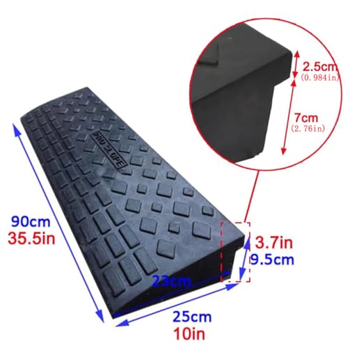 image for TECHTONGDA Rubber Curb Ramp, Heavy Duty 22000lbs (10 Ton) Weight Capac