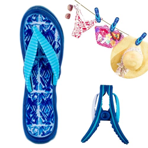 Flop Clips para toalla de playa, clips creativos para toallas de playa, pinzas para la ropa, pinzas de secado coloridas y lindas, zapatillas, toallero, pinzas creativas a prueba de viento para sillas