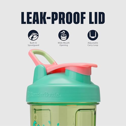 Image of BlenderBottle Spongebob Shaker Bottle Pro Series Perfect for Protein Shakes and Pre Workout, 28-Ounce, Blue /Green, Leg day!