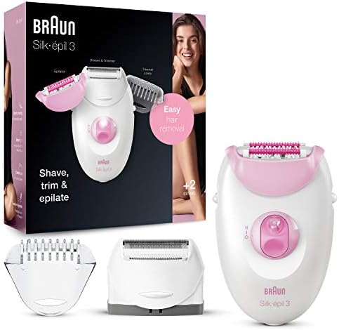 Braun Silk Epil 3 Epilator - Dual Voltage 110-220 Volts - Legs & Body (3270) (Free LiteFuze 110 Volt Plug)