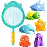 Muslecid Badewannenspielzeug, 7 Stück Badespielzeug Ohne Loch, Spaßiges Wasserspielzeug Sensorik Spielzeug für Baby Badewanne, Pool und mehr Kinder ab 1-6 Jahr
