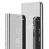 MEIKONST Galaxy S8 Case,PU Mirror Flip Ultra Slim Cover Scratchproof Electroplate Clear View Window...