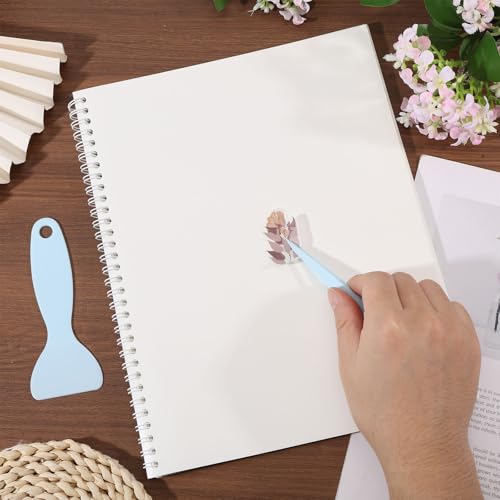 Álbum coleccionable de pegamentos reutilizable grande GLOBLELAND, cubierta holográfica dinámica de 8,8 × 11 pulgadas, con 50 hojas de papel liberador en blanco para adultos y herramientas incluidas miniatura 3