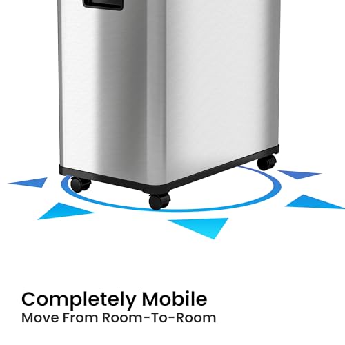 Image of iTouchless 16 Gallon Touchless Sensor Kitchen Trash Can and Recycle Bin with Wheels, 61 Liter Stainless Steel Dual-Compartment (2 x 8 Gallon) Combo Recycling and Garbage Trashcan