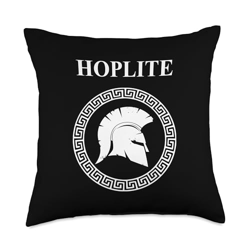 Hoplite Ancient Greek Warrior Corinthian Helmet Throw Pillow