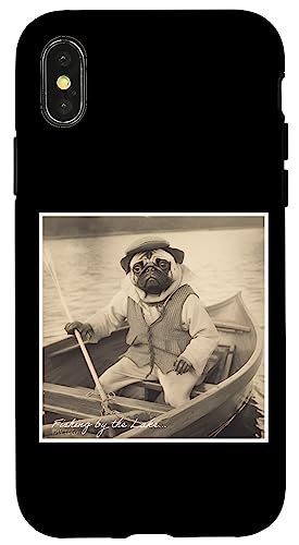 Iphone X/Xs Funny Pug Fishing On A Boat Cute Case #TOP11