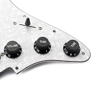 Gazechimp Guitare Electrique 3-Ply SSS Pré-câblé Humbucker Pick-up Pickguard Scratchplate Set pour Fender Stratocaster… - Les Beatles, Paul McCartney, John Lennon, RIngo Starr, George Harrison Gazechimp Guitare Electrique 3-Ply SSS Pré-câblé Humbucker Pick-up Pickguard Scratchplate Set pour Fender Stratocaster… – Image 2