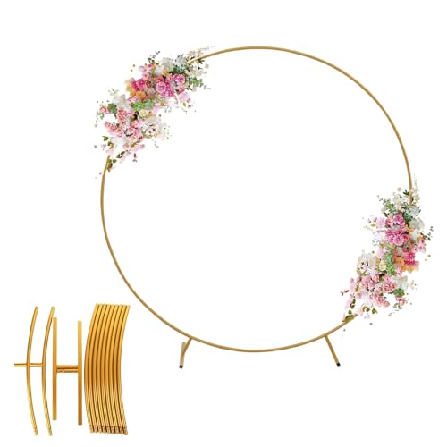 Round Balloon Arch Stand 2M Gold Metal Balloon Circle Frame