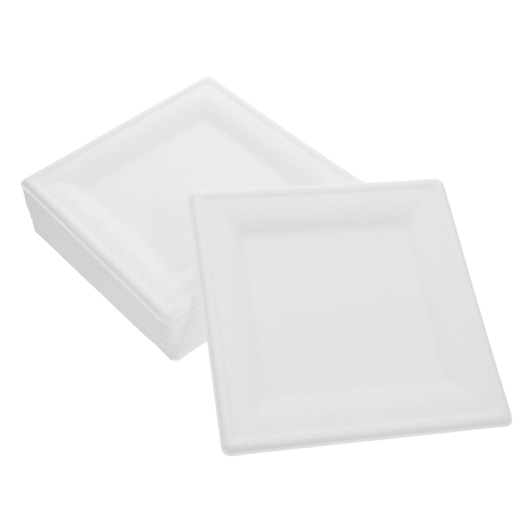 Anneome Lot de 50 Assiettes en Papier Blanc Épaisses, Carrées, Design Moderne et Élégant, pour Buffet, Mariages et Baby Shower