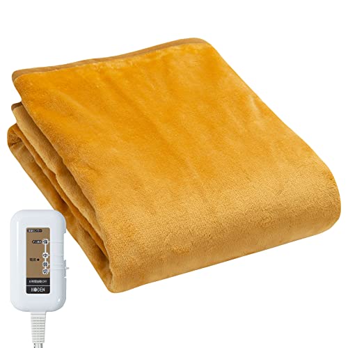 広電 電気毛布 敷き 140×80cm フランネル イエロー 洗える スライド温度調節 8hOFF ダニ退治 CWA551G-YK