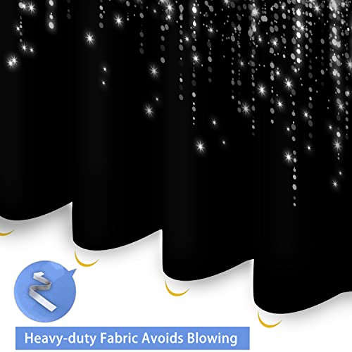 Latetomt Popular Bath Bathroom Shower Curtain Luxury Glamorous Fabric Shower Curtain Modern Shower Curtain Unique Design Bling Black Shower Curtain Ltmylyc327 #TOP4