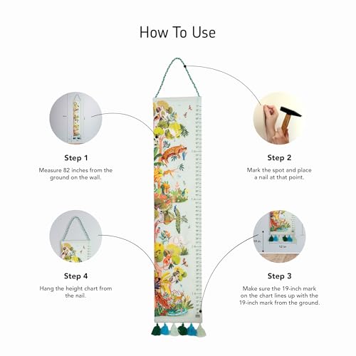 Image of ZOOKEEPER Height Chart for Kids (19 inch-72 inch) Premium Canopy in Kanha Durable Cotton Wall Hanging Growth Measuring Ruler for Baby Room, Nursery and Playroom Cute Home Wall Decor and Perfect Gift for Boys and Girls