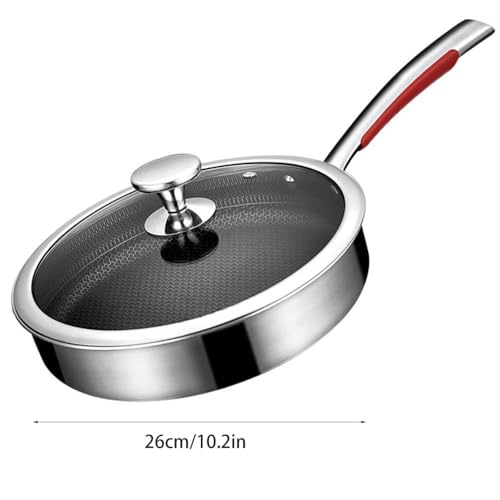 Wok pequeño antiadherente 10.2 pulgadas acero inoxidable miniatura 6