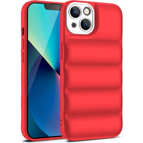 Coque iPhone 14 duvet antichoc en silicone souple rouge