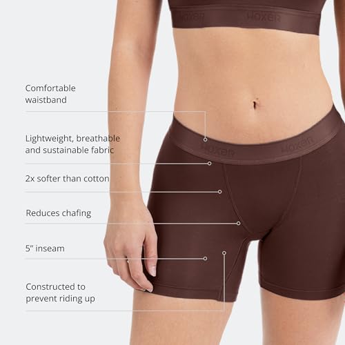 Image of Woxer Boxer Shorts for Women - 5 inch Baller Boy Shorts Underwear, Soft Modal, Chafe Free - Breathable & Moisture-Wicking