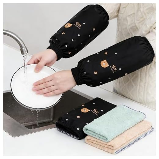 Waterproof Oversleeves Protector with Elastic Cuffs - PU Arm Sleeves for Car Washing, Cooking, Gardening and Painting