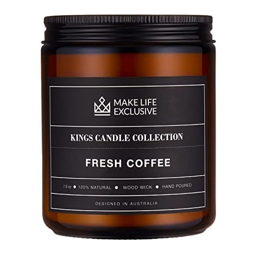 Scented Candles for Men | Fresh Coffee, Smells of Espresso | Wooden Wick, Long Lasting, Masculine Scents | Natural Soy Jar Candle for Home, Bachelor Pad Decor | The Perfect Mens Gift