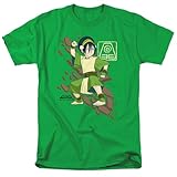 Popfunk Classic Avatar The Last Airbender Toph Rock Slide Unisex Adult T Shirt, Kelly Green, X-Large