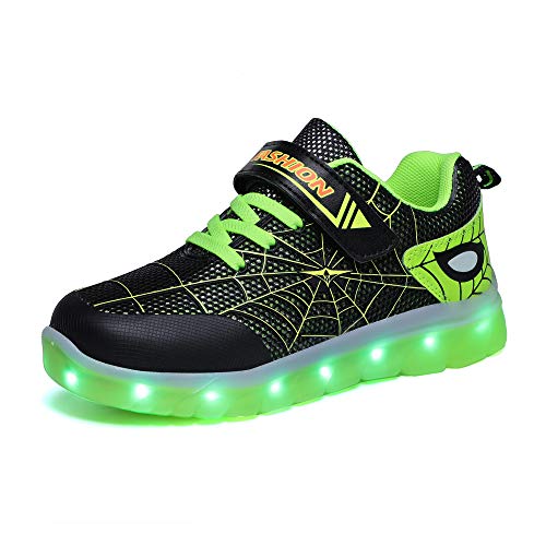 Kauson LED Zapatos Verano Ligero Transpirable Impermeable Bajo 7 Colores USB Carga Luminosas Parpadeo Deporte de Zapatillas con Luces Los Mejores Regalos para Niños Niñas Cumpleaños de Navidad