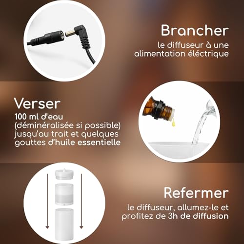 Diffuseur ultrasonique aromathérapie Volupsia avec effet bougie LED - 7