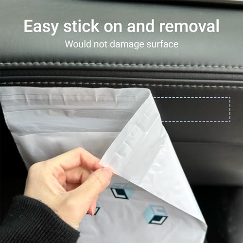 Image of Sheebo 12 pcs Easy-Attach Stick-On Adhesive Disposable Car Trash Bag - Durable Leakproof Litter Bags for Cars, Kitchens, Office, Desktop, Camping, RVs