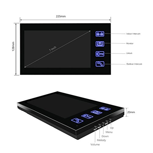 Amocam 7" Touch Video Door Phone Intercom Doorbell Wired System Fingerprint Id Card Password Keypad Door Bell Doorphone Home Security Kits 1V2 #TOP2