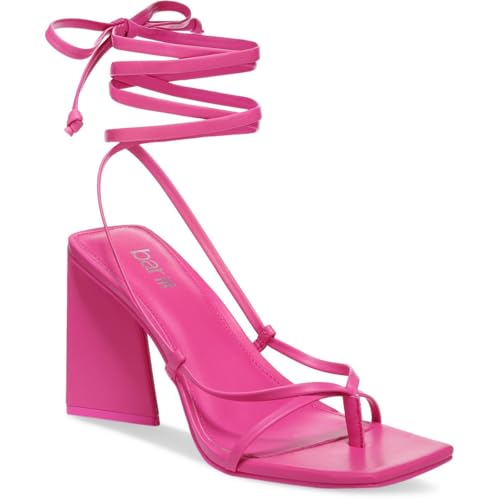 Bar III Womens AURORAA Faux Leather Strappy Block Heel Pink 12 Medium (B,M)