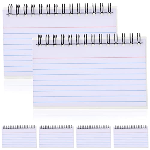 Papier blanc de 6 blocs-notes à spirale colorés Operitacx fiches lignées horizontales