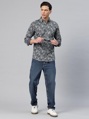 Image of Majestic Man Men's Stylish Floral Print Slim Fit Casual Shirt - Pure Cotton| Full Sleeve | Trendy & Comfortable