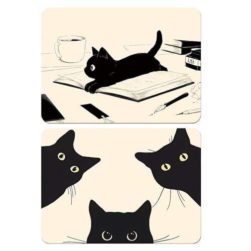 CHROMACRAFT Pack de 2 Tapis de souris drôle et mignon, antidérapant