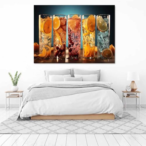 Affiche sur Toile Décoration Murale Abstraite Orange 40x60cm Encadrée