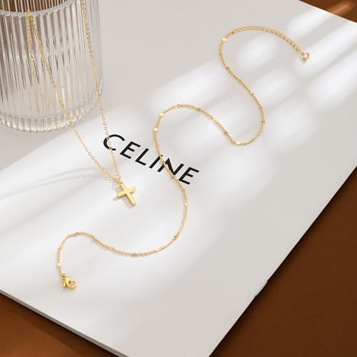 Remmocy Cross Necklace for Women Dainty 14K Gold Plated Layered Cross Pendant Necklace Stack Non Tarnish Trendy Gold Small Cute Simple Jewelry Set Baptism Religious Faith Jewelry Gifts by Remmocy - Used condition - Image 3