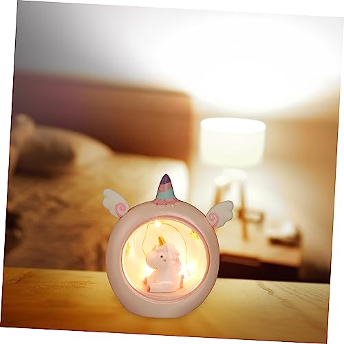 Lámpara de mesa de luz nocturna unicornio rosa miniatura 5