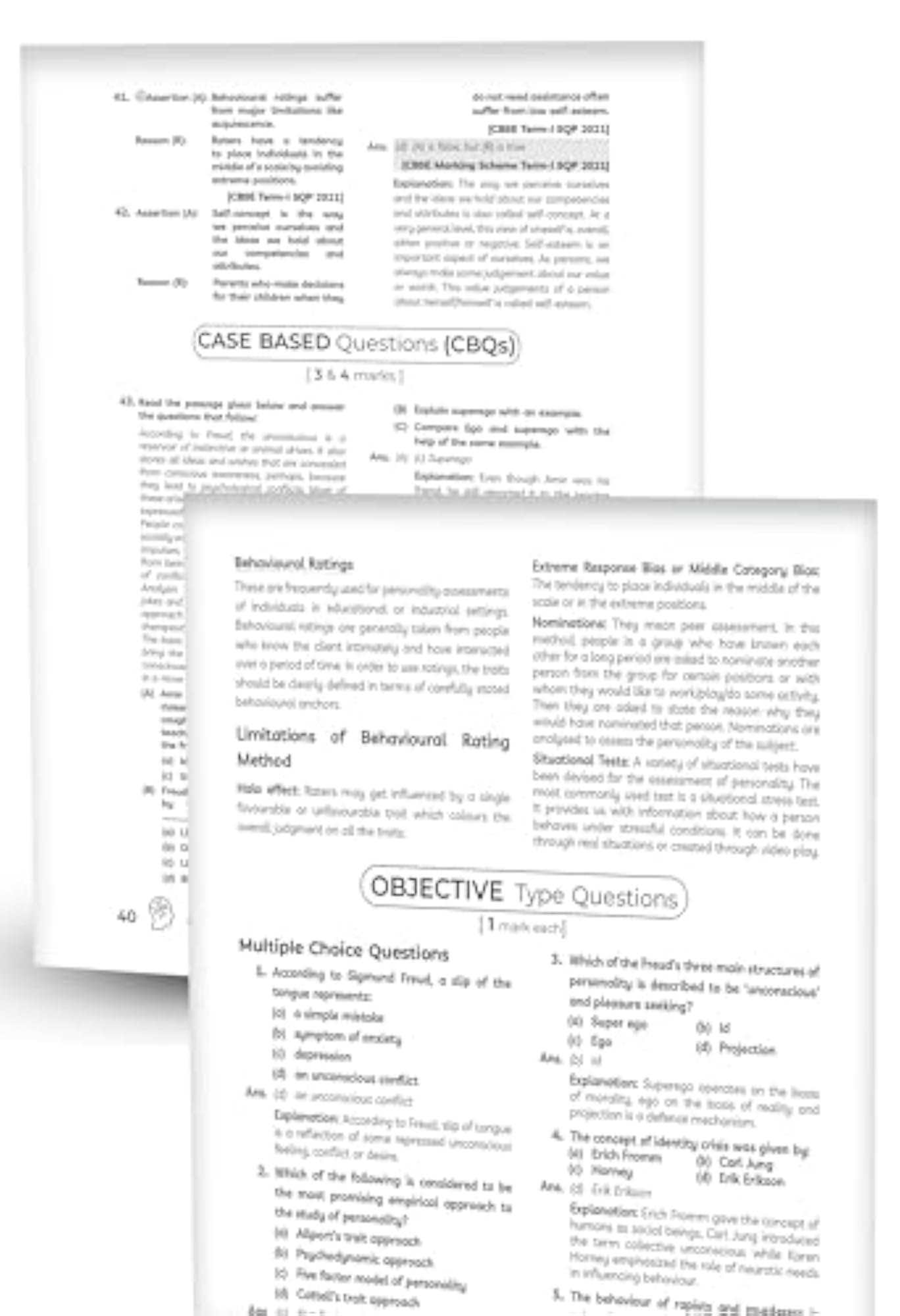 CBSE Class 12 Psychology Bank 2024-25, Latest Syllabus