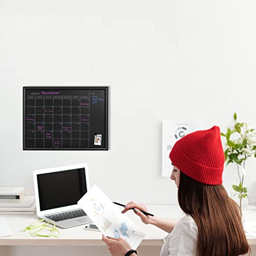 Toraso Calendar Chalkboard, 10.5 X 14.5 Inches, Magnetic Surface Black Wood Frame Chalk Board For Planning/School Timetable/Memo, Hanging Board For Office, School And Home(Ylhb-Bk-2737) #TOP6