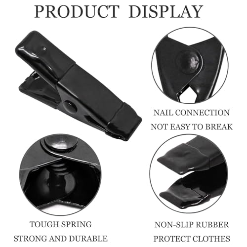 Image of 10Pcs Spring Clamps Metal Small Clamps Backdrop Clips Clamps for Backdrop Balloon Archfor Black 2 Inch
