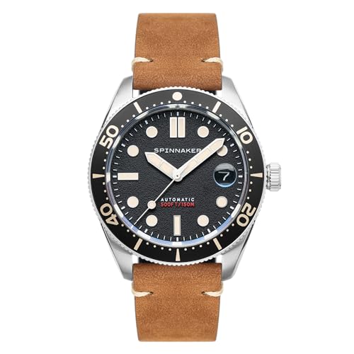Image of Spinnaker Croft Men's Automatic Dive Watch - Seiko NH35 Movement, 40mm Stainless Steel Case, Water Resistant 150m, Stainless Steel or Leather Strap, SP-510