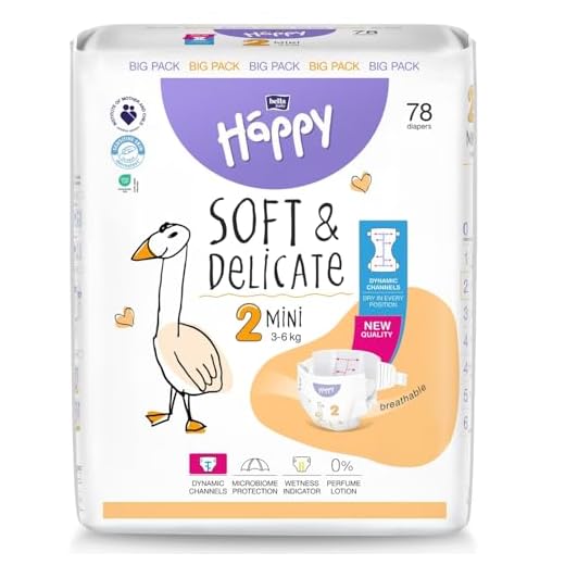 bella baby Happy Windeln Größe 2 Mini 3-6 kg 78 Stück, DERMATEST & OEKO TEX Siegel, Babywindeln Einweg