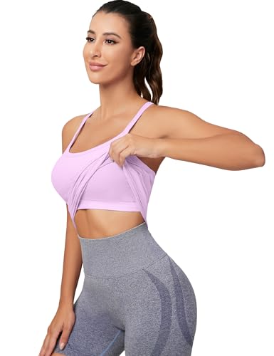 Image of MathCat Workout Tank Tops for Women with Built in Bra, Sleeveless Gym Tops Seamless Racerback Athletic Yoga Shirts