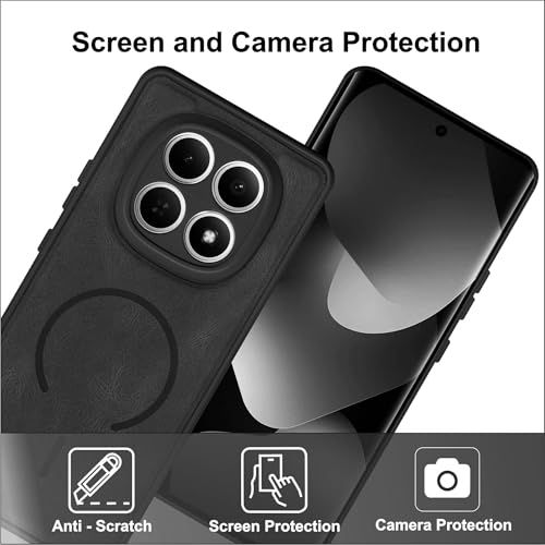 Image of SBMS Back Cover for Redmi Note 15 5G /Poco M8 5G | Ultra Slim Soft Rubberised Hard Case | Oil Feel Soft Leather Back | Mag-Safe Design (Mag-Safe Not Support) | Camera Protection Case Poco M8 5G (Black)