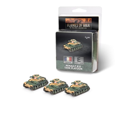 Miniatures Renault R-35 Tank Platoon Flames of War FR031 pour Wargame WWII