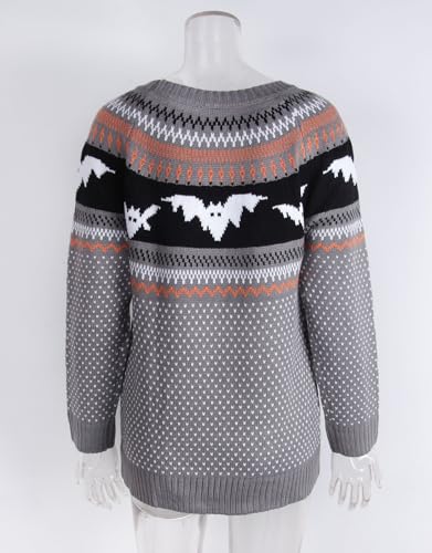 Image of Women's Long Sleeve Crewneck Casual Fall Winter Fair Isle Pullover Sweaters