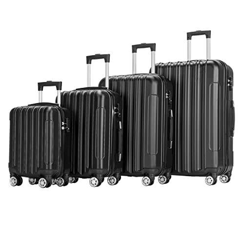 Luggage 4 Piece Set Suitcase Lightweight TSA,Suitcases with Double Wheels, Luggage Carry on Luggage Set with TSA Lock 16/20/24/28