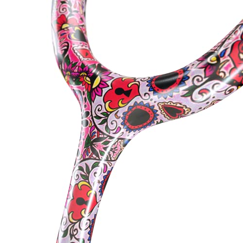 Image of MDF Instruments Sugar Skull Blackout ProCardial Cardiology Stethoscope, Limited Edition Mprints, Lightweight Titanium, Adult, Dual Head, Sugar Skull Tube, Blackout Chestpiece-Headset, MDF797TSKBO