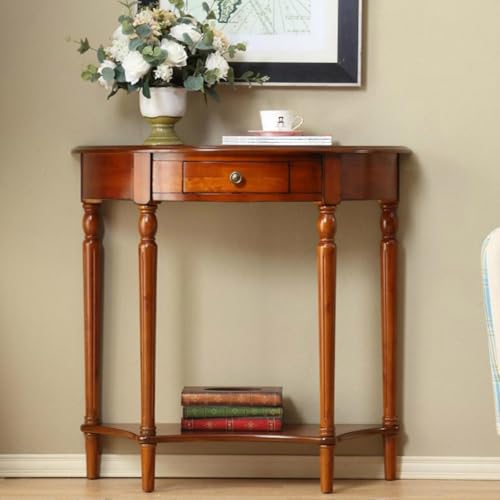 Consola de madera moderna para pasillo estrecho y mesa de entrada de lujo