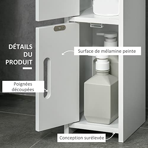 Colonne salle de bain 15x17x120cm anti-basculement kleankin