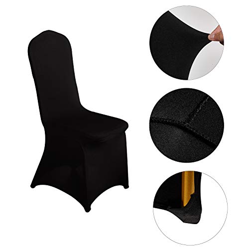 Lzy 20Pcs Spandex Chair Cover Stretch Slipcovers For Wedding Party, Dining Banquet Chair Decoration Covers (Black, 20) #TOP2